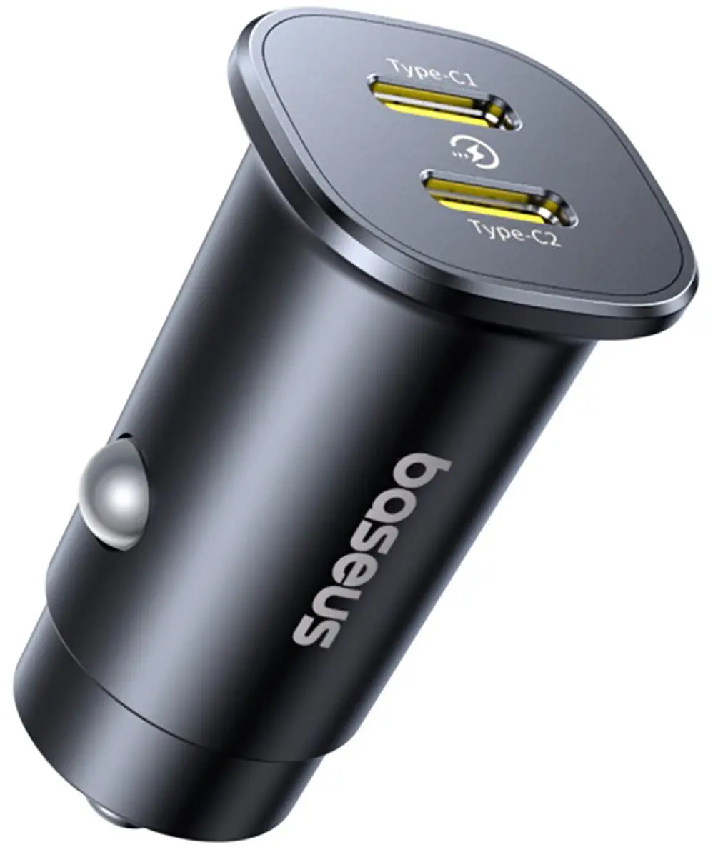Baseus Autolader Go Trip 2X USB-C 30W - Zwart