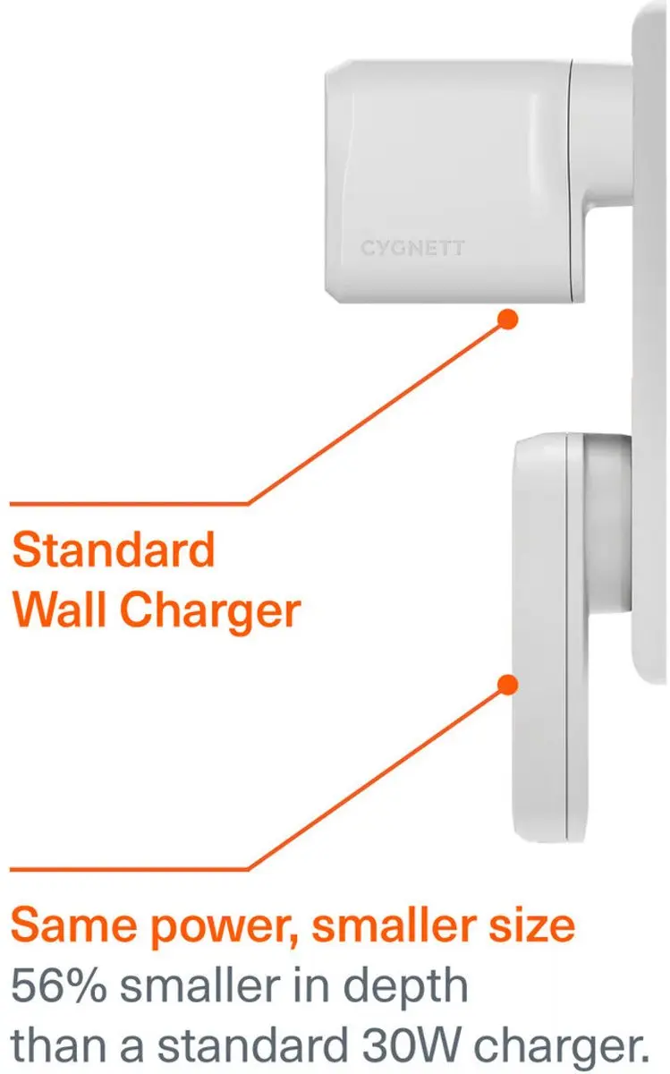 Cygnett Chargeplus Dual USB-C Slim Wall Charger 35W - Wit