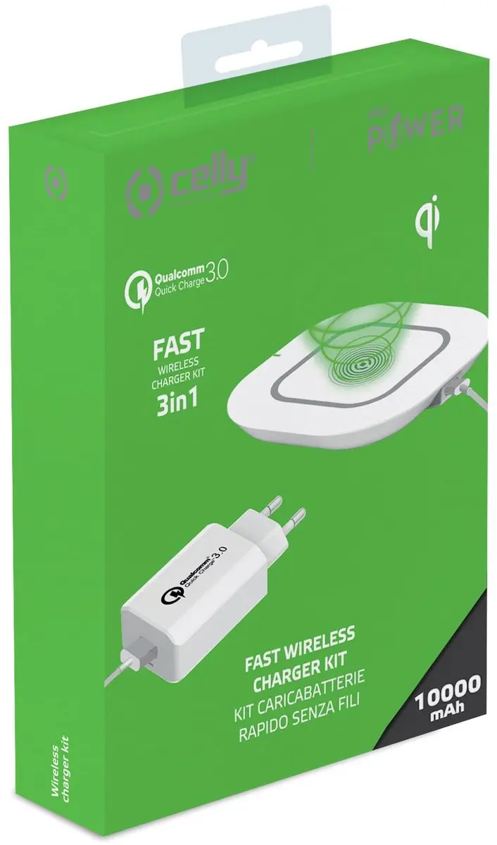 Celly Wireless Fast Charger 3-in-1 10W - Wit