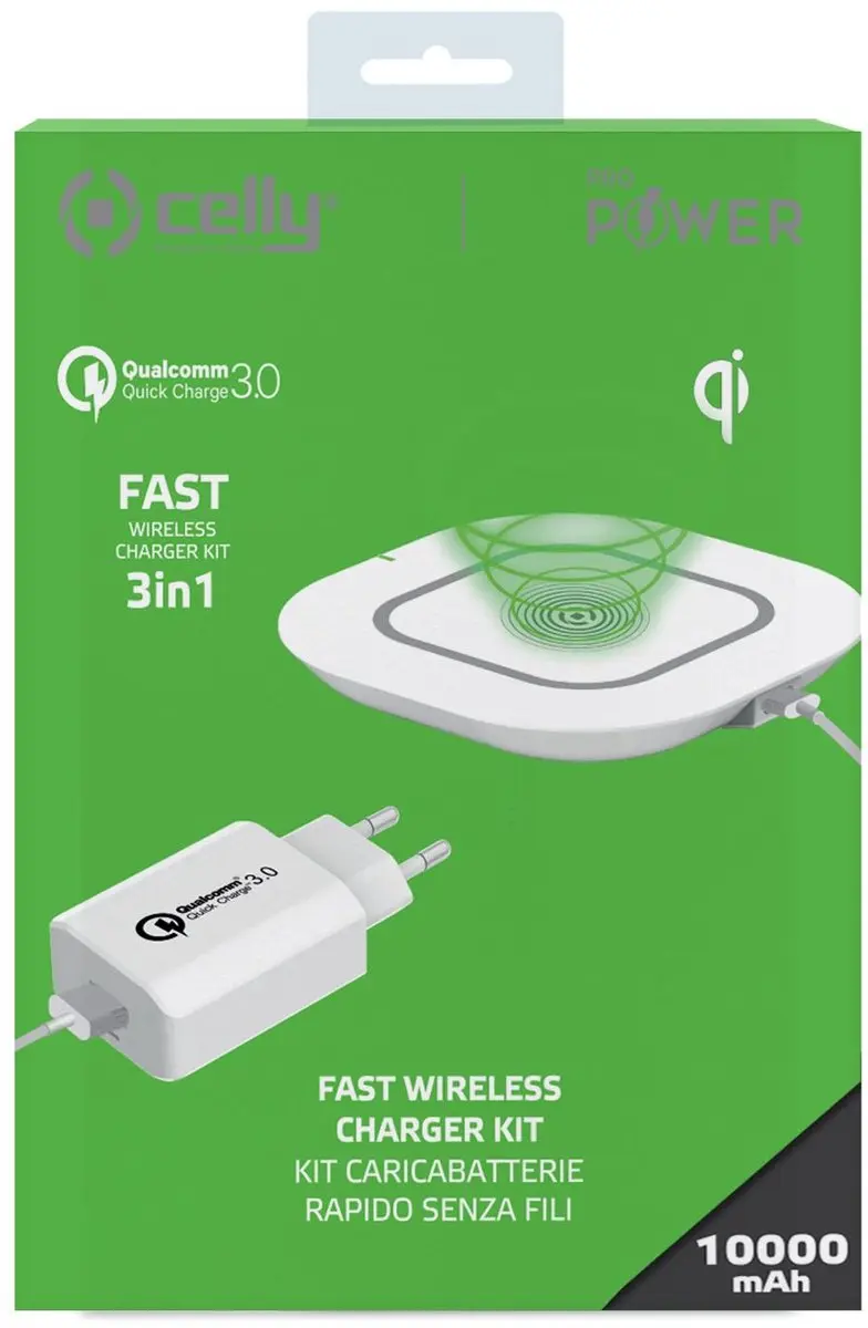 Celly Wireless Fast Charger 3-in-1 10W - Wit