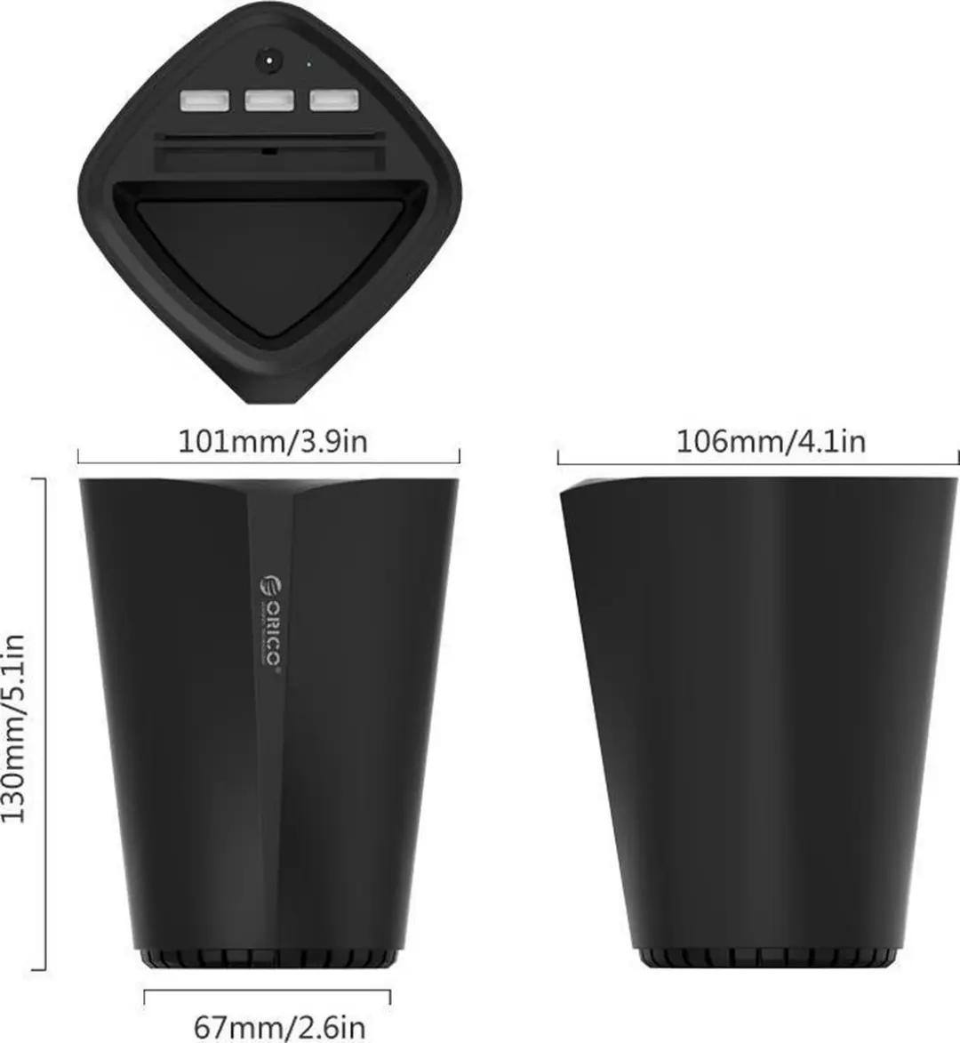 ORICO ORI-UCH-C3-BK USB Autolader 3 Poorten 36W - Zwart