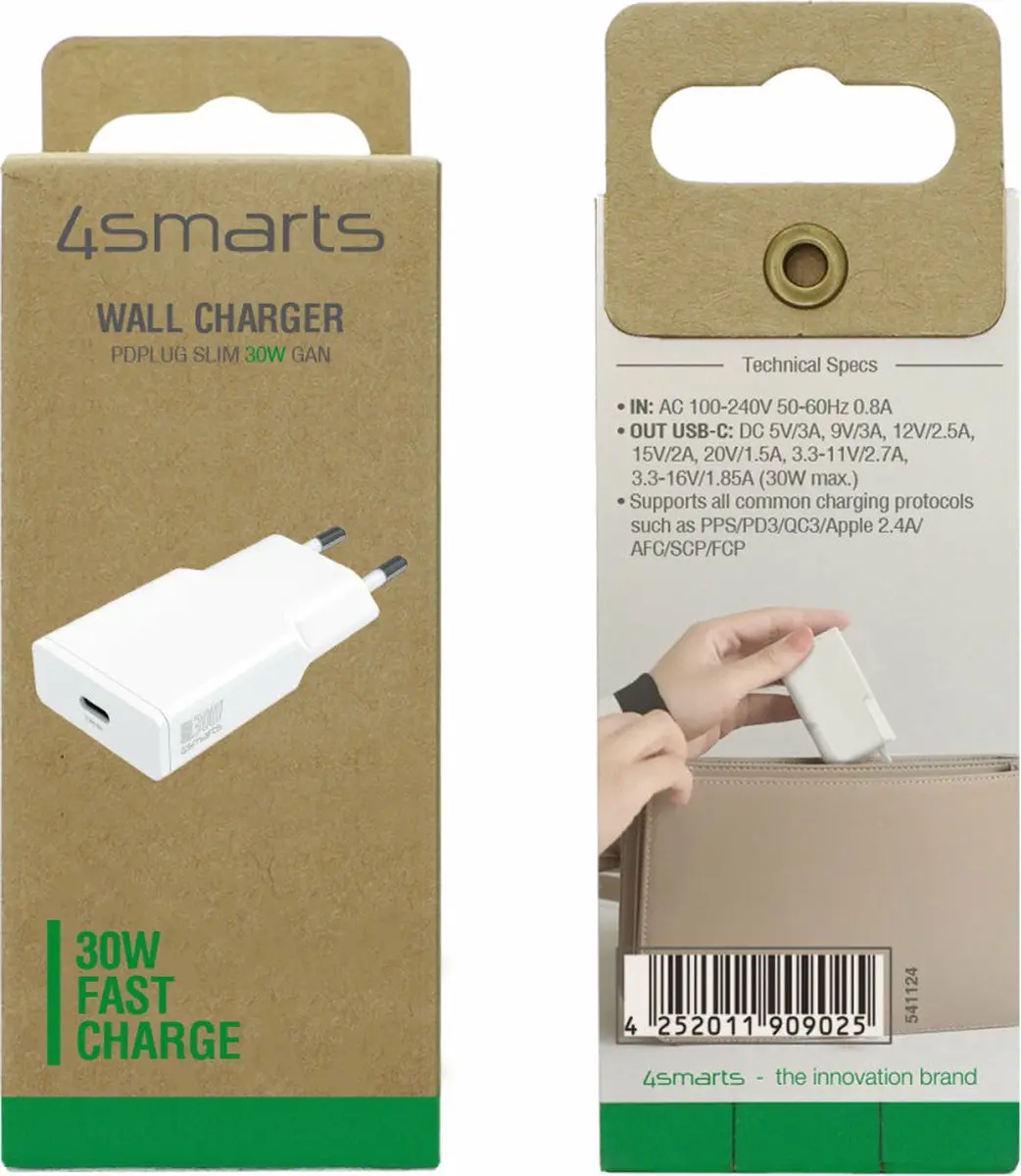 4Smarts 541124 USB-C Oplader 30W - Wit - afbeelding 5 van 6