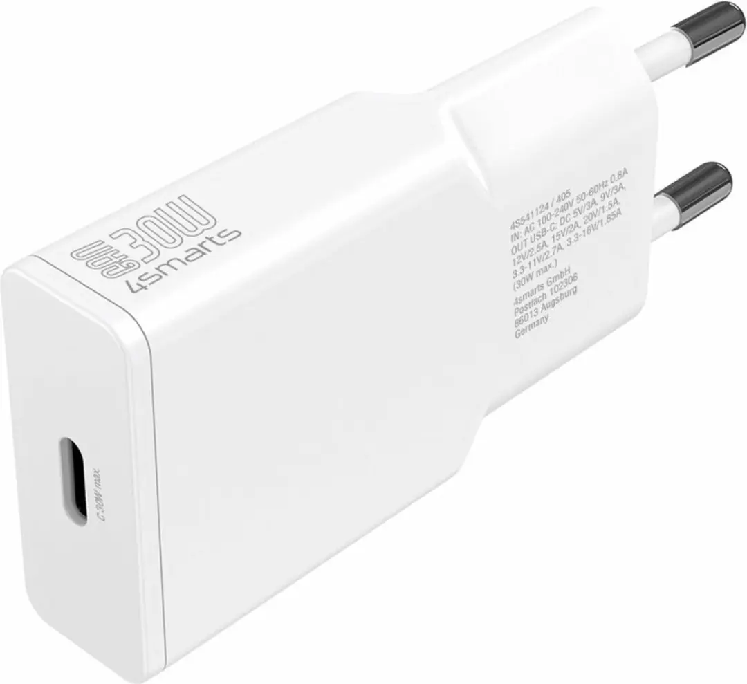 4Smarts 541124 USB-C Oplader 30W - Wit - afbeelding 6 van 6