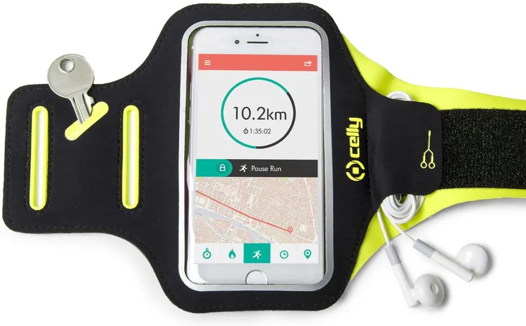Celly Sportarmband ARMBANDXXLYL - Smartphonehouder 16,4x8,5cm - Zwart/Geel