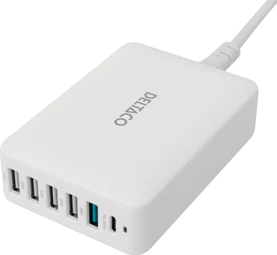 Deltaco USBC-MO100 USB Oplaadstation 60W