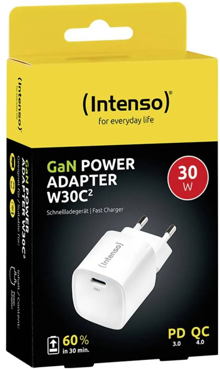 Intenso W30C² GaN Universeel Oplader 30W - Wit - afbeelding 6 van 6