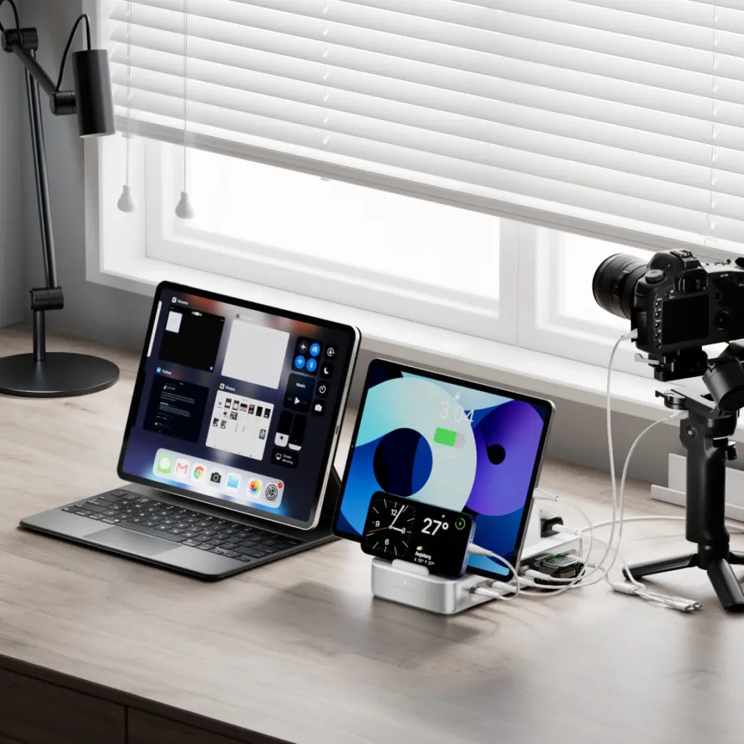 4Smarts Team 100W Laadstation - 5x USB-C + 1x USB-A - Zilver