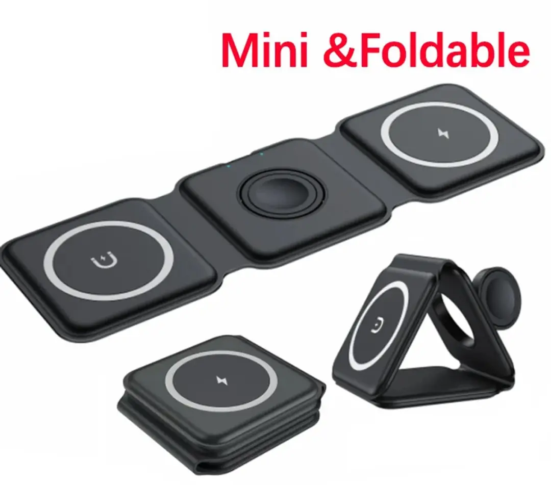 Grundig QI Lader 3-in-1 Draadloos Oplaadstation 15W - Zwart