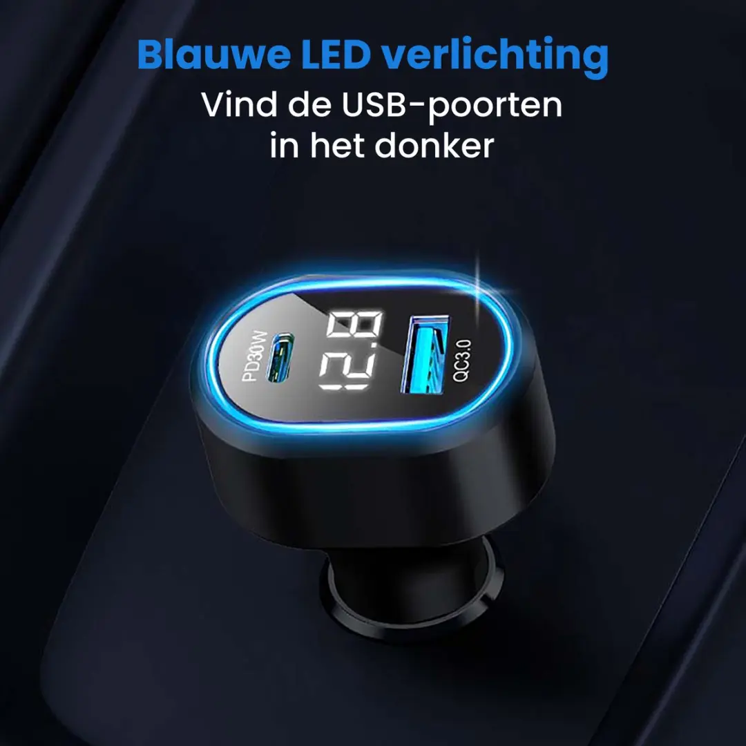 Caliber PS24 Autolader 48W - 3x USB - 12/24V - LED-meter