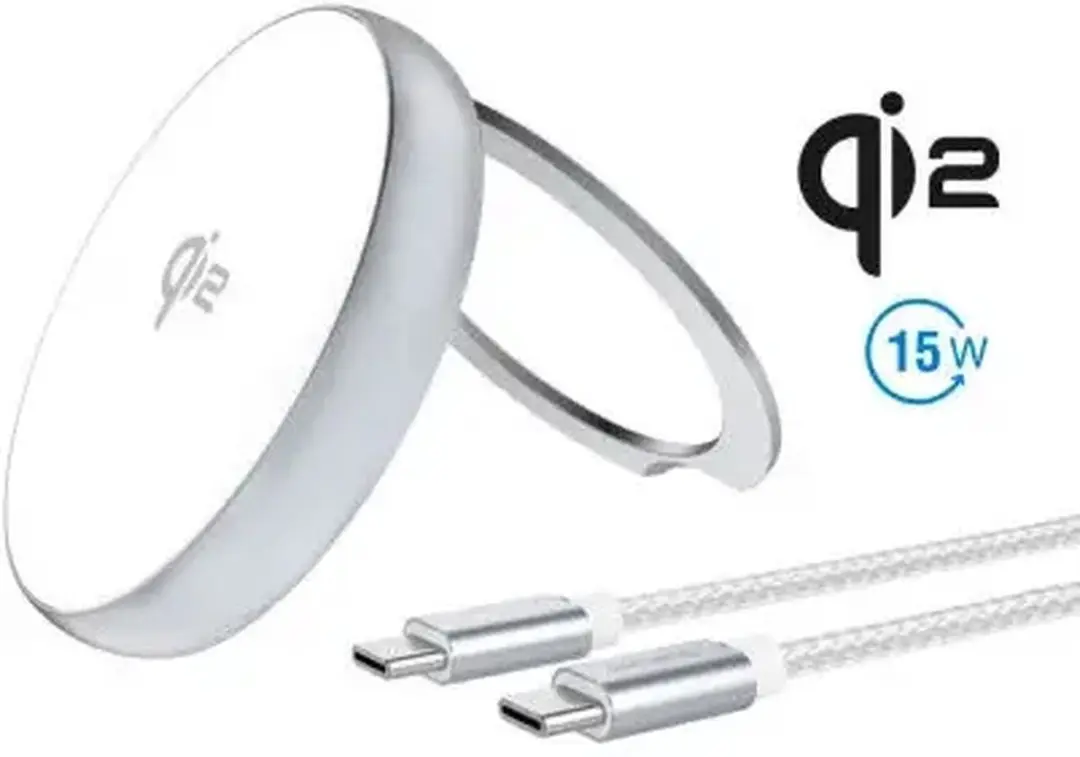 4Smarts Qi2 MagSafe Oplader 15W - Zilver/Wit - afbeelding 6 van 6