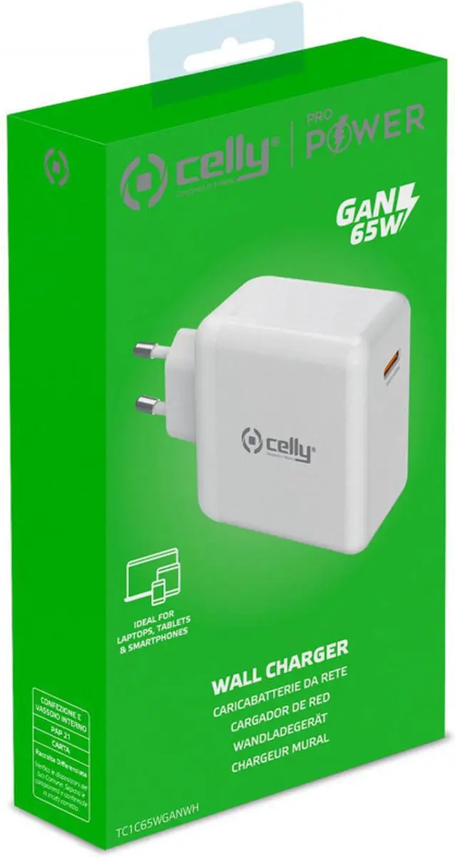 Celly ProPower 65W USB-C Adapter TC1C65WGANWH