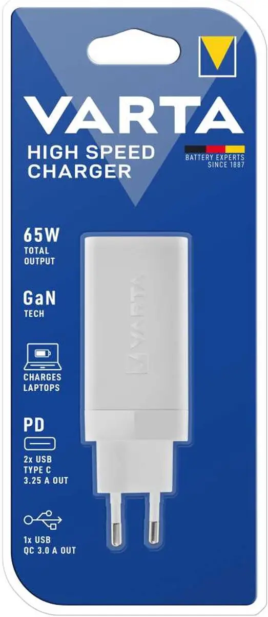 Varta 57956 101 401 Oplader 65W - 3x USB - Wit