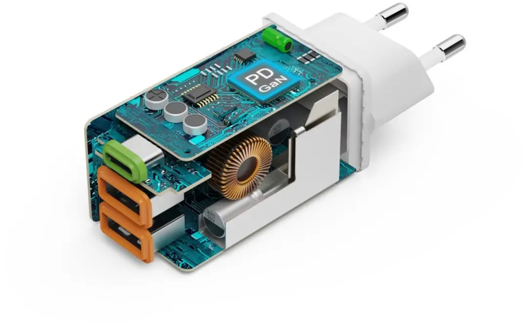 Hama 45W GaN Snellader - 1x USB-C PD, 2x USB-A QC - Wit