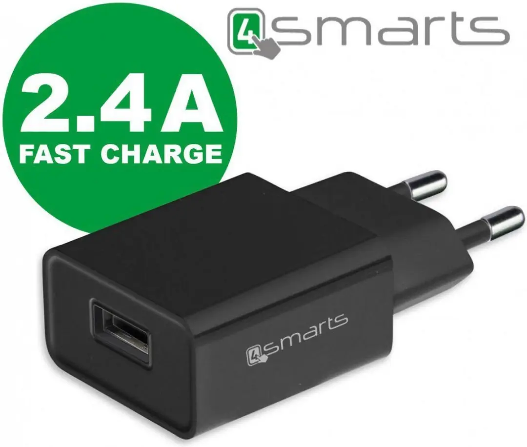 4Smarts 4S465557 USB Oplader 12W - Zwart