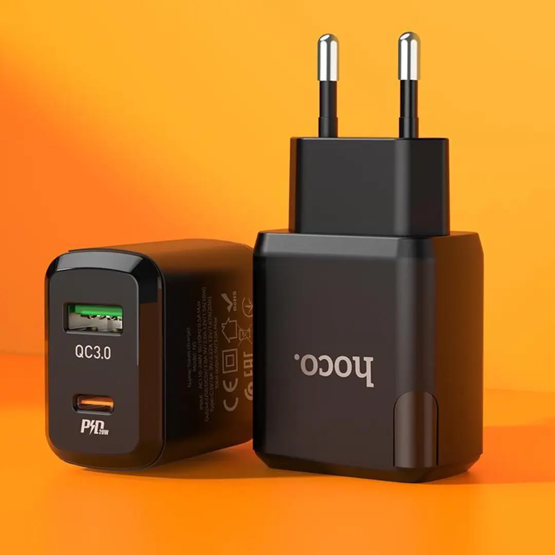 Hoco N5 Favor Oplader 20W - 2 Poorten - Zwart