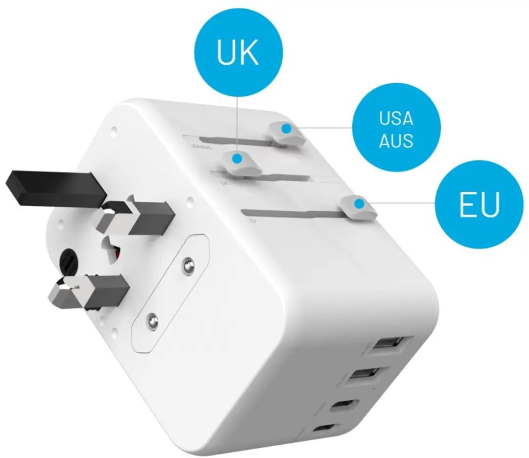 Fixed FIXCT65-3C2A-WH Universele Reisadapter 65W - Wit