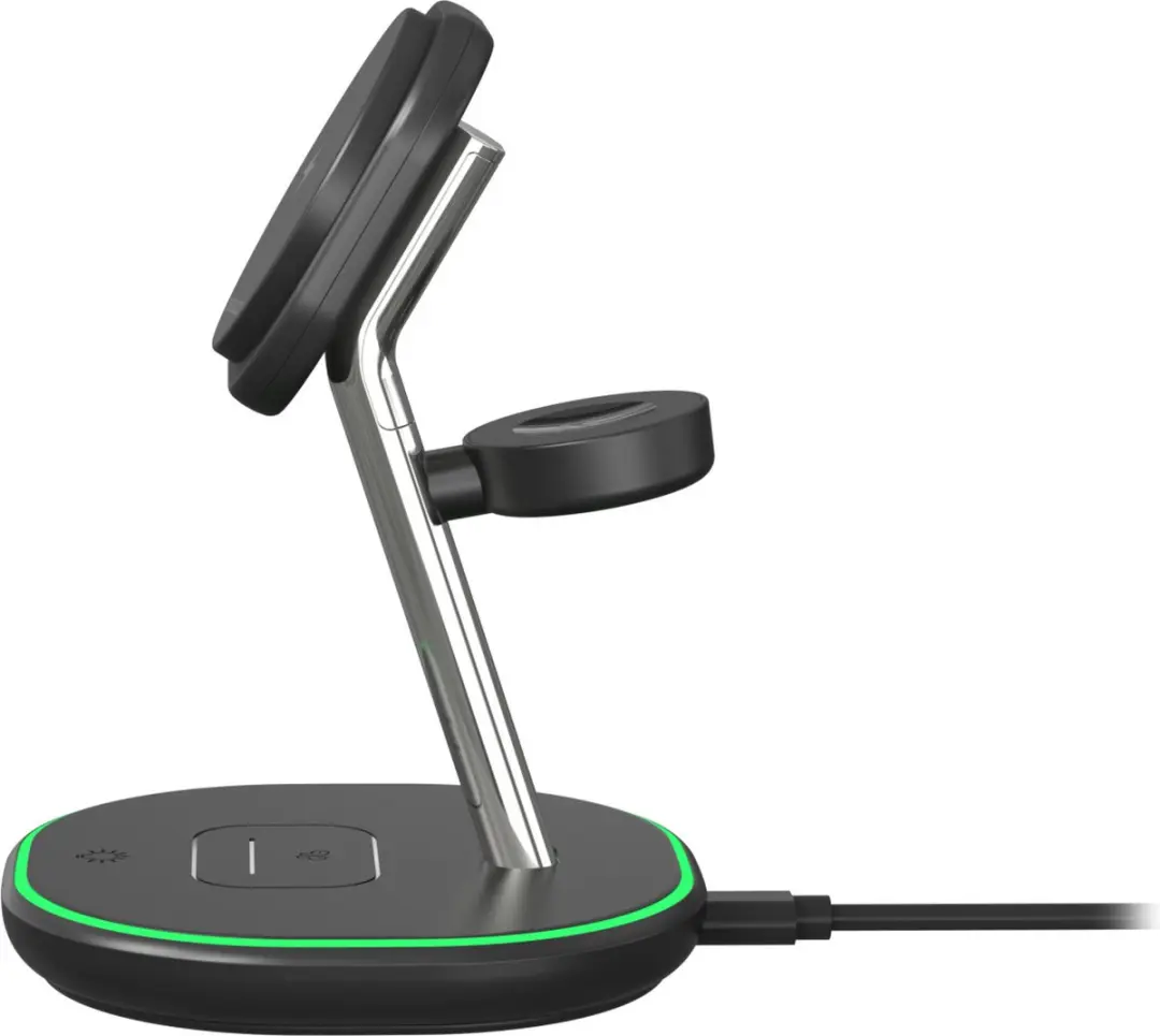 Deltaco 1902906 3-in-1 Draadloze Oplaadstandaard - 22.5W - Zwart