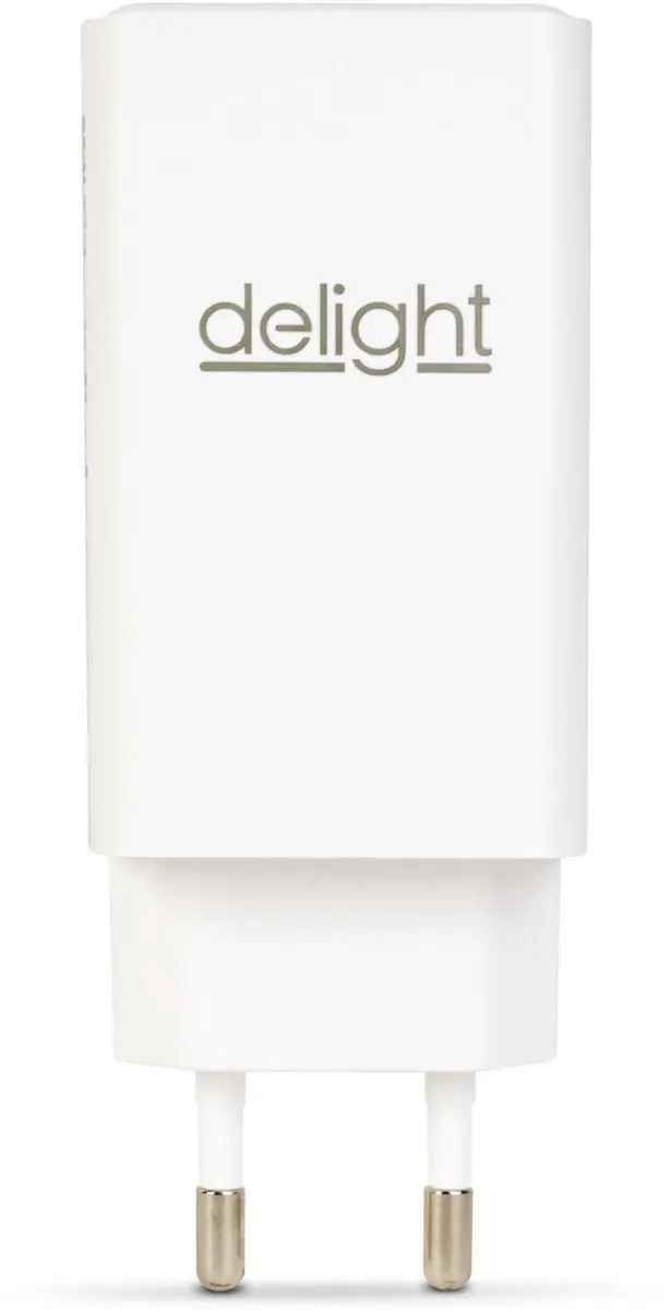 Delight Oplaadblok 65W - USB-A 20W & USB-C PD 45W - 3 Poorten - Wit