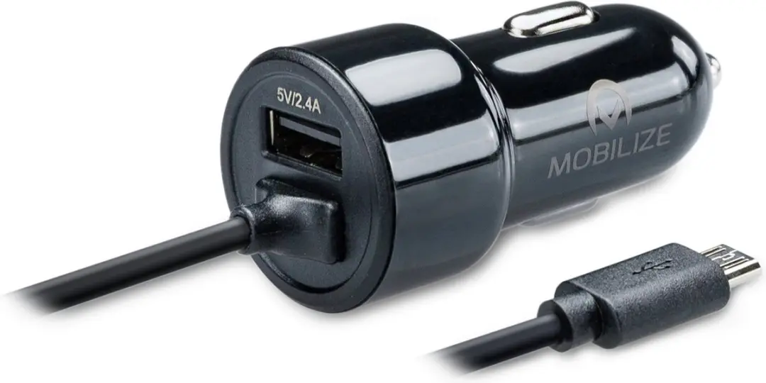 Mobilize Autolader Smart 1m Micro USB 4.8A - Zwart