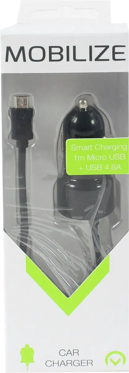 Mobilize Autolader Smart 1m Micro En Usb 4.8a