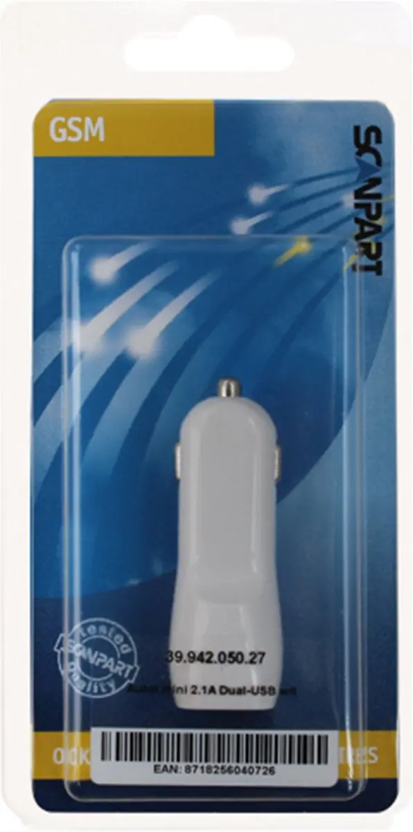 USB auto adapter 2xUSB 2100mA wit