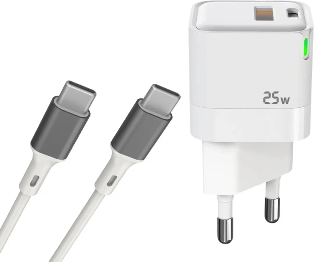 GB Mini Snellader 25W USB-C + USB-A - Grijs