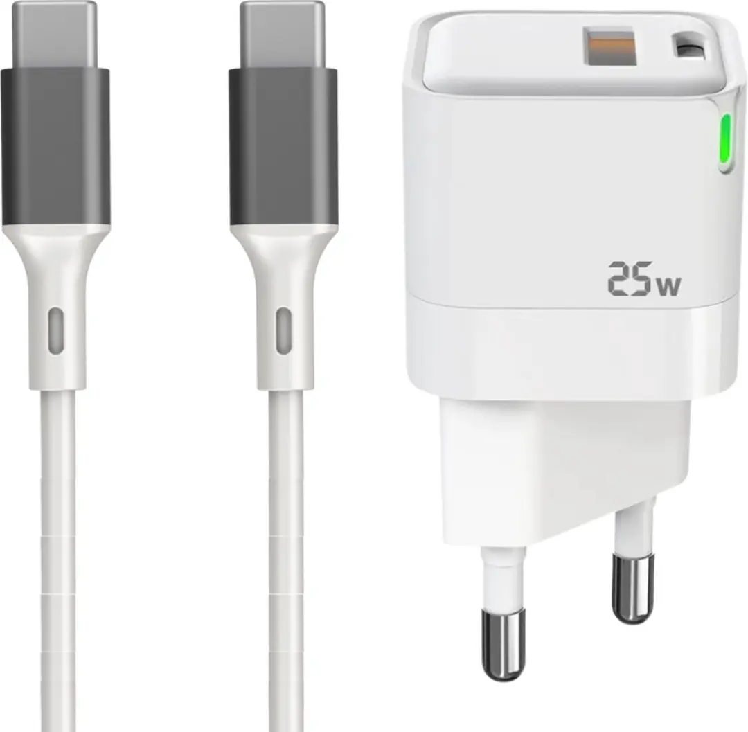 GB Mini Snellader 25W USB-C + USB-A