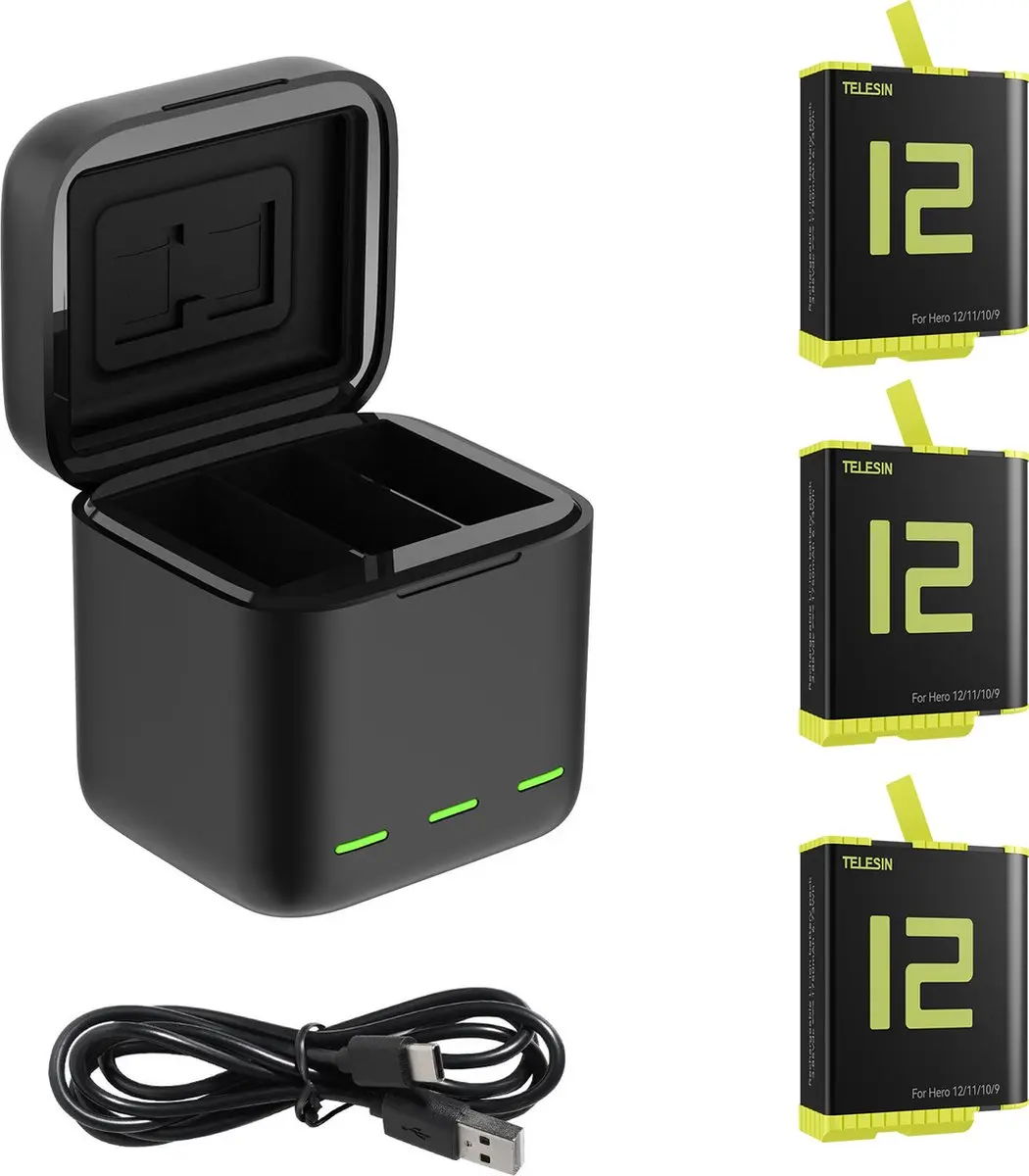 Telesin Oplaadbox GP-BNC-902-B voor GoPro