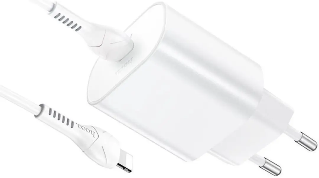 Hoco N22 USB-C Snellader 25W PD - USB-C Lightning Kabel 1M Wit