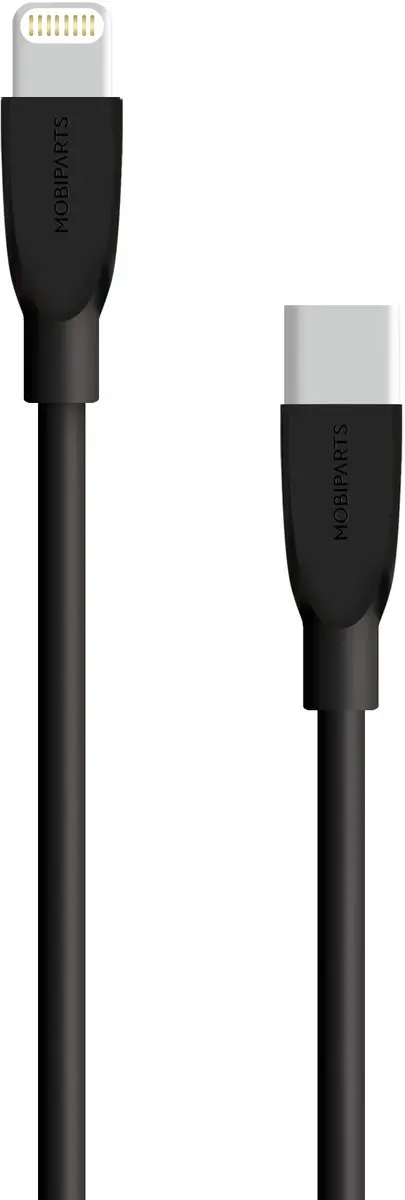 Mobiparts MP-111674 Oplader Dual USB/USB-C 12W - 1m - Zwart