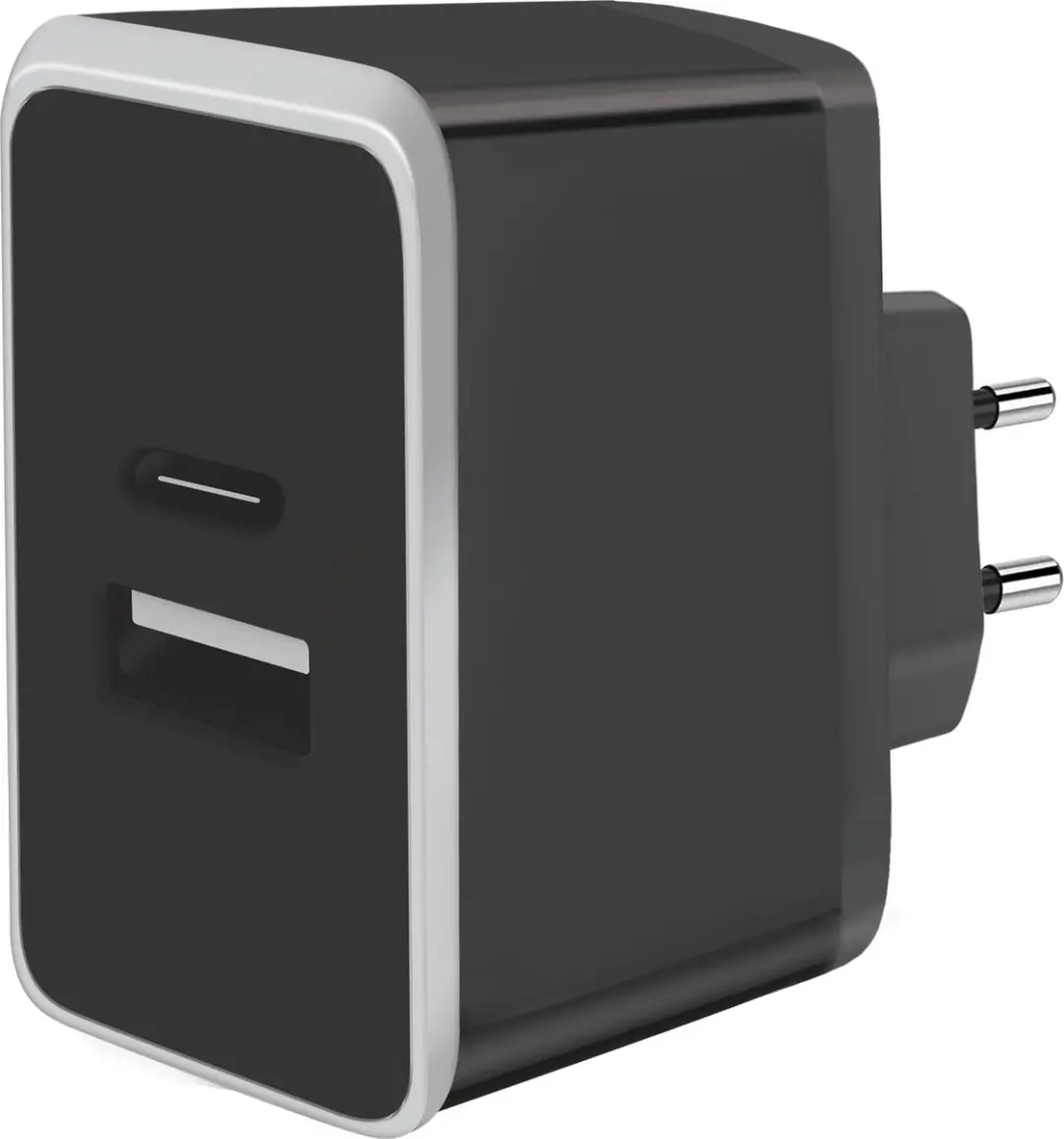 Mobiparts MP-111674 Oplader Dual USB/USB-C 12W - 1m - Zwart