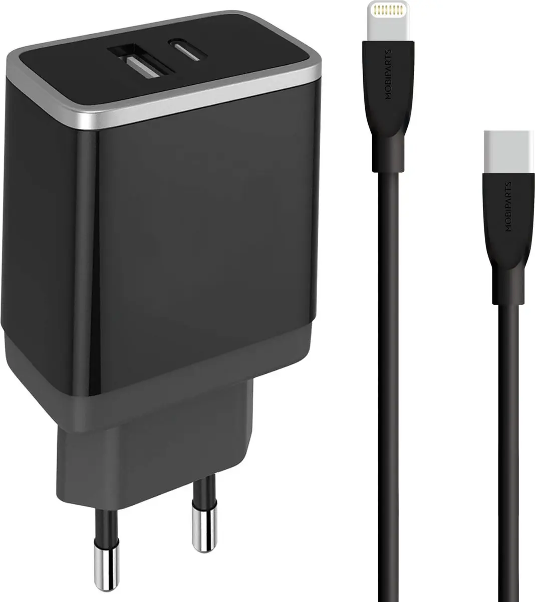 Mobiparts MP-111674 Oplader Dual USB/USB-C 12W