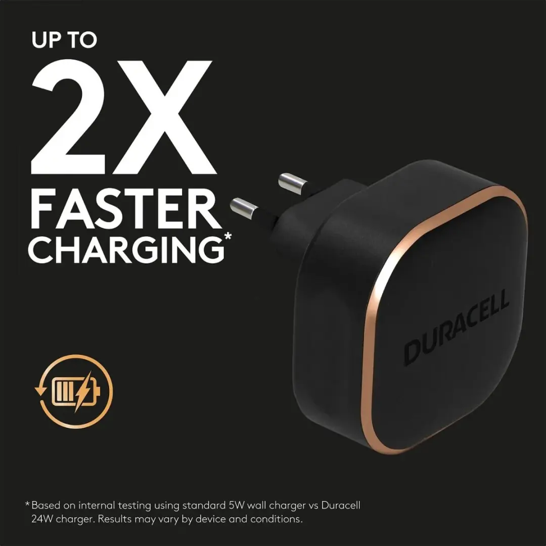 Duracell DRACUSB12-EU USB-A Adapter 12W - Zwart
