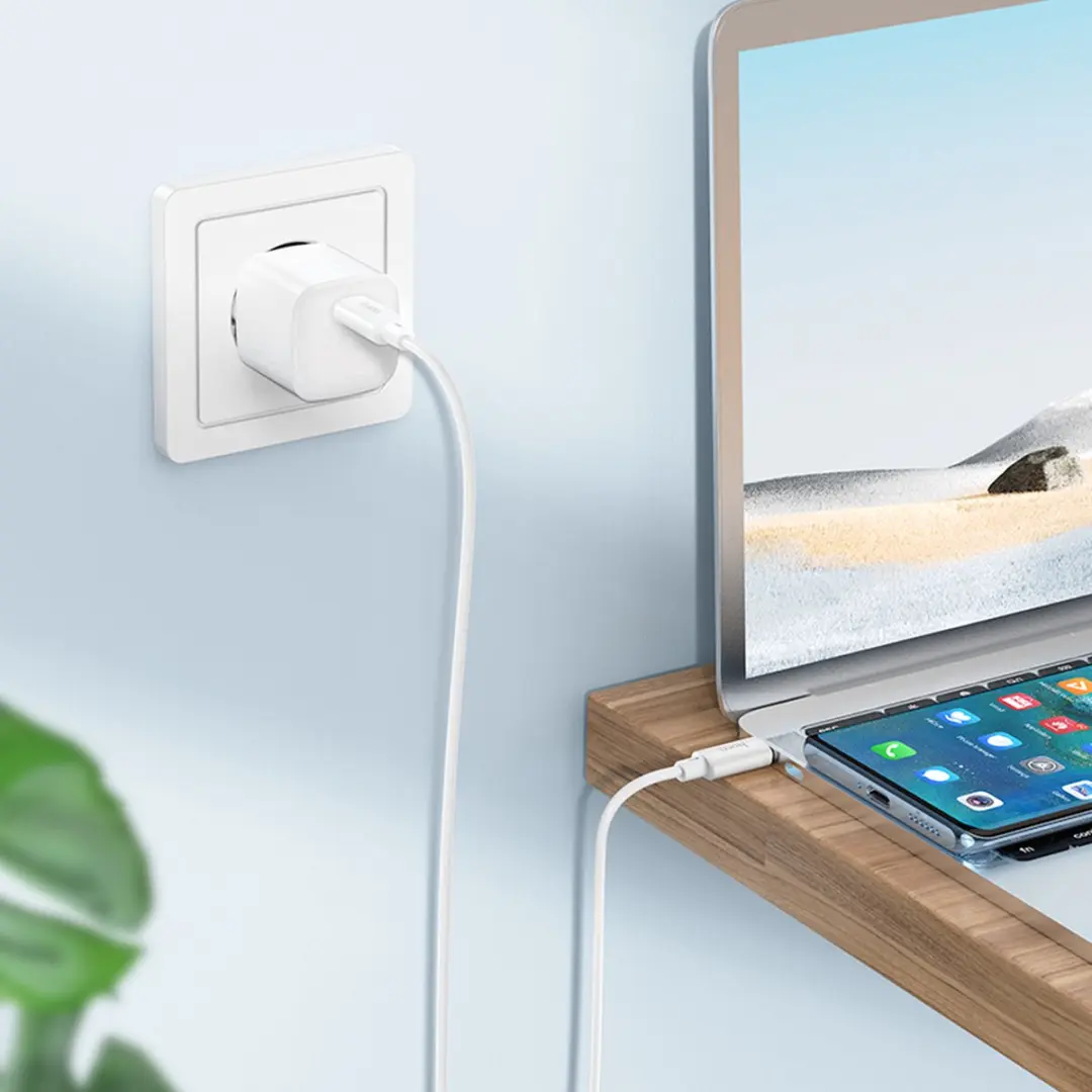 Hoco N27 20W Snellader - Wit - USB-C PD/QC