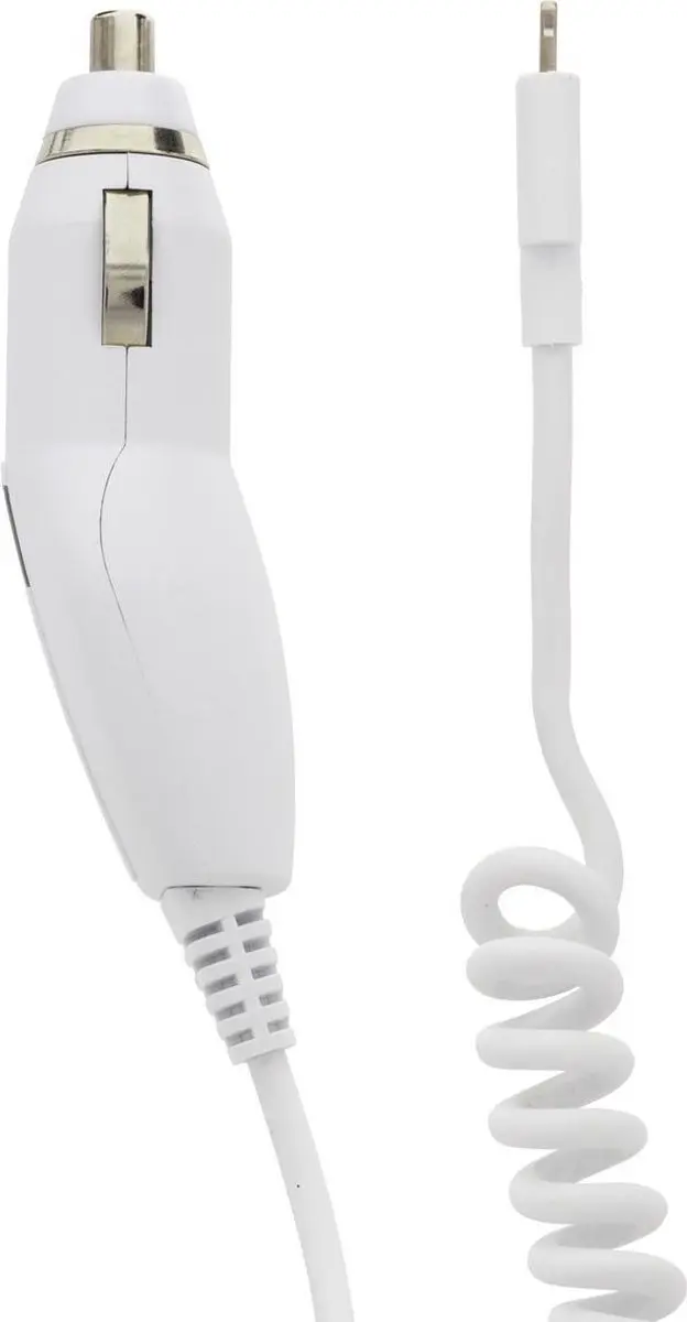 Deltaco USB-CAR72 Autolader - 5W - 1,8m Spiraalkabel - Wit