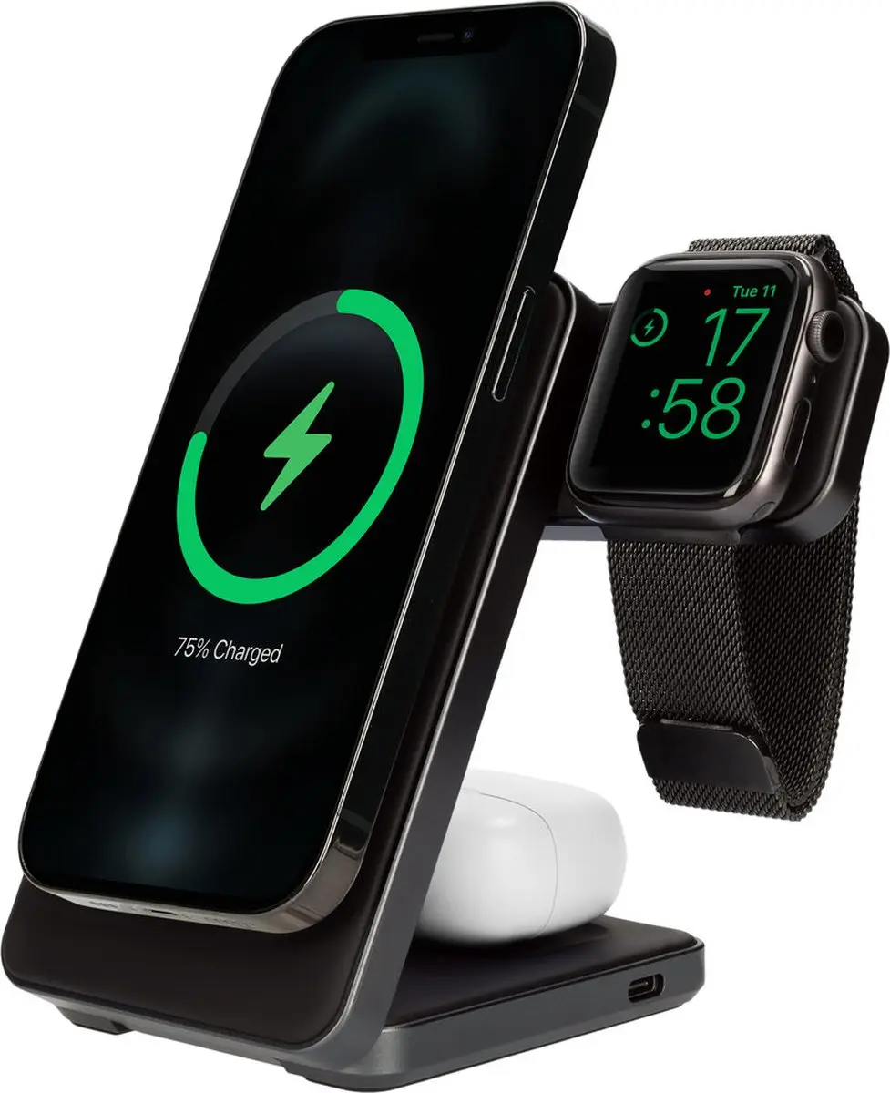 Mobiparts MP-126997 Foldable Wireless 3-in-1 Charger 15W