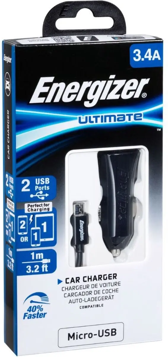 Energizer Autolader Micro Dual USB 12/24V 3,4A