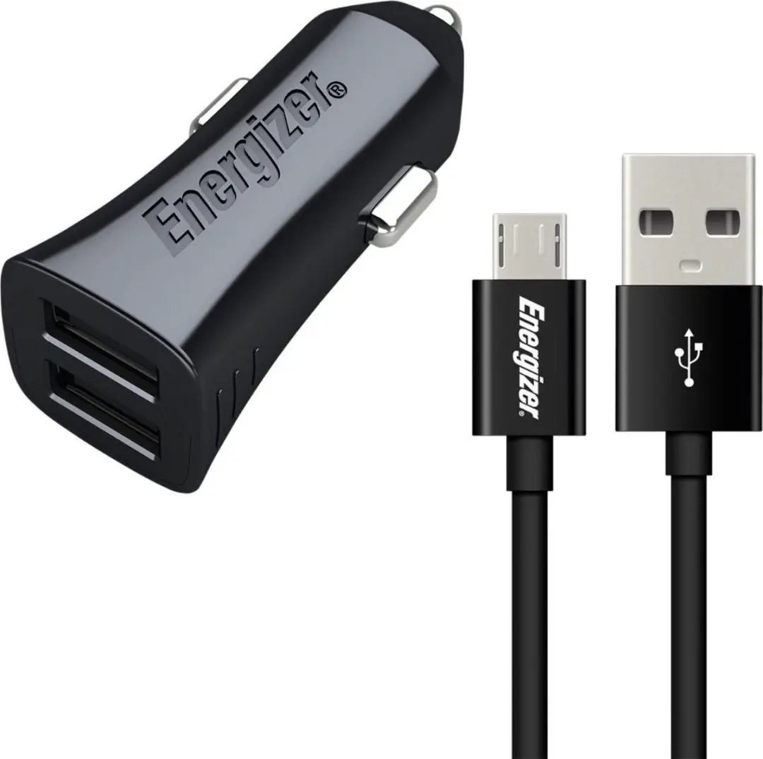 Energizer Autolader Micro Dual USB 12/24V 3,4A - Zwart - afbeelding 2 van 2