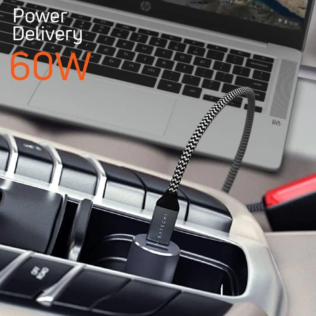 Satechi 2-poorts Autolader 72W - USB-C PD 60W & USB-A 12W - Grijs