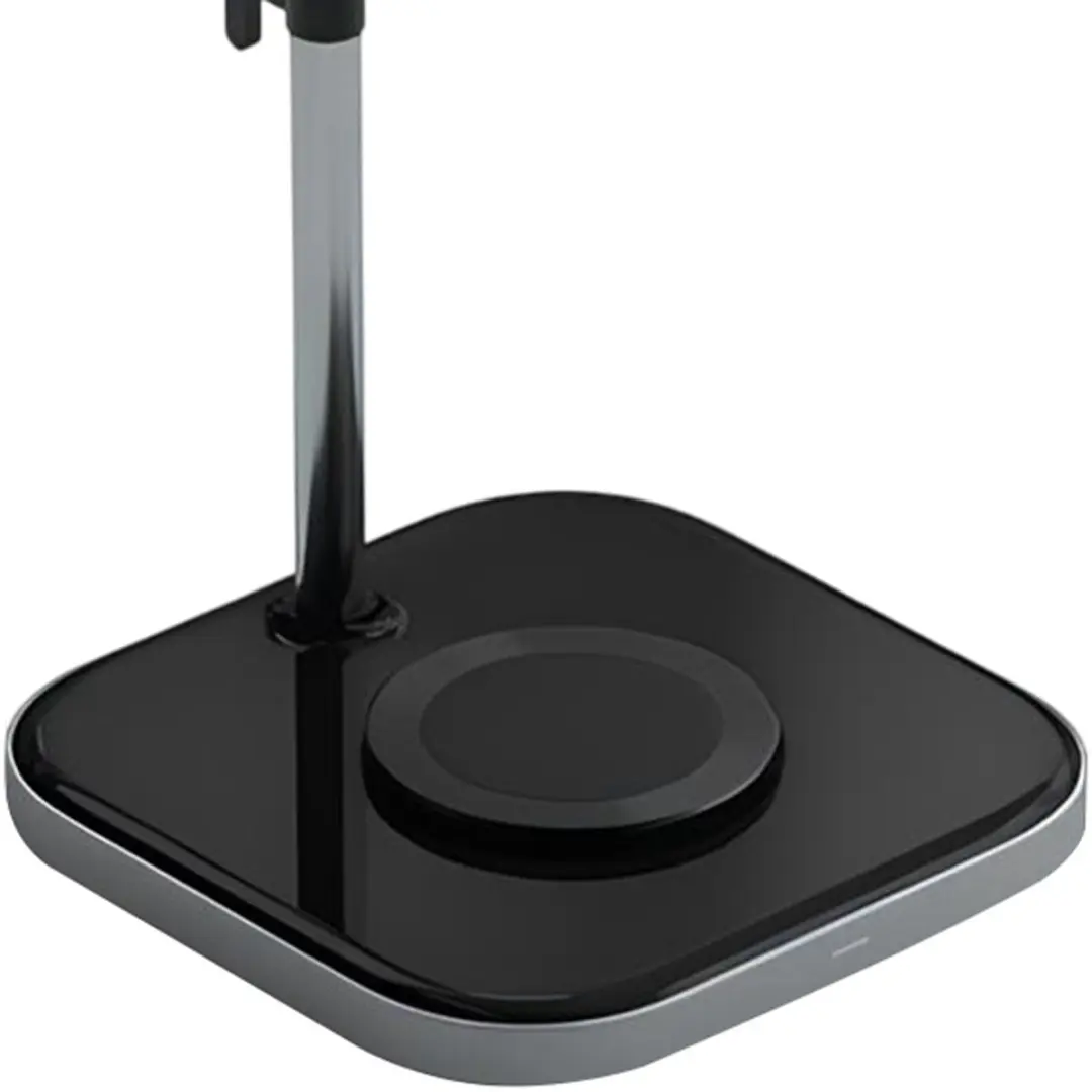 Satechi ST-UCHSMCM Hoofdtelefoonstandaard & Draadloze Oplader - 20W - Grijs