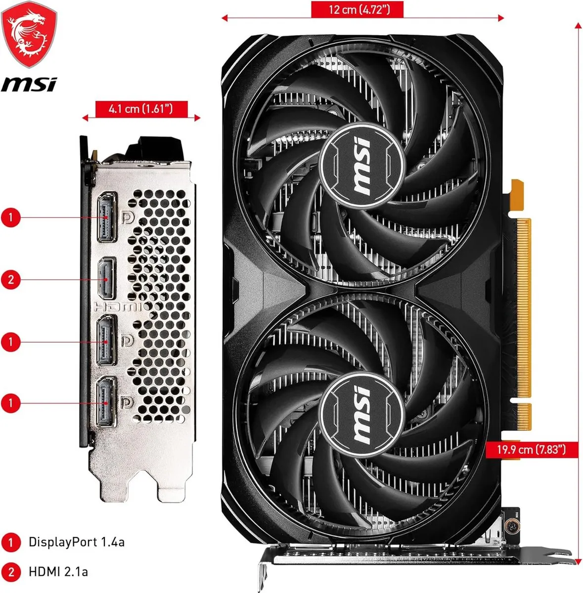 MSI GeForce RTX 4060 Ventus 2X Black 8G OC Videokaart