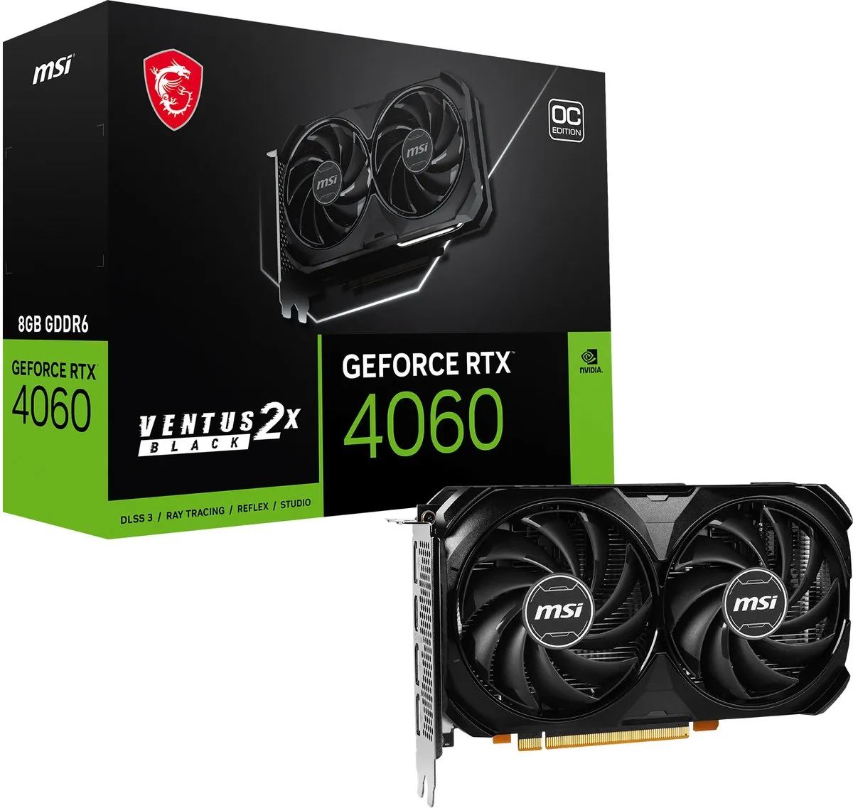 MSI GeForce RTX 4060 Ventus 2X Black 8G OC Videokaart