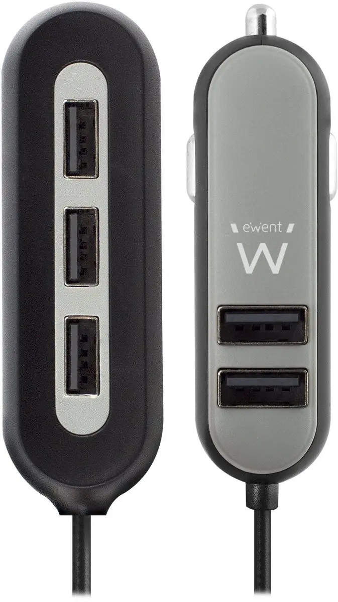 Ewent EW1355 5-Poorts USB-Autolader 10.8A