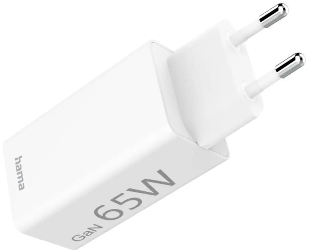 Hama 65W GaN Snellader - USB-C PD & USB-A QC - Wit