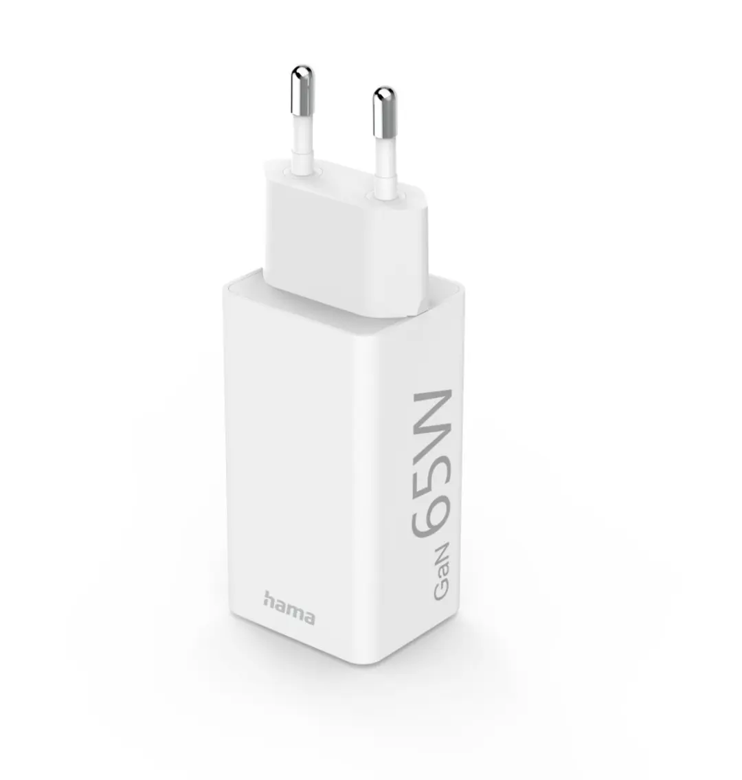 Hama 65W GaN Snellader - USB-C PD & USB-A QC - Wit