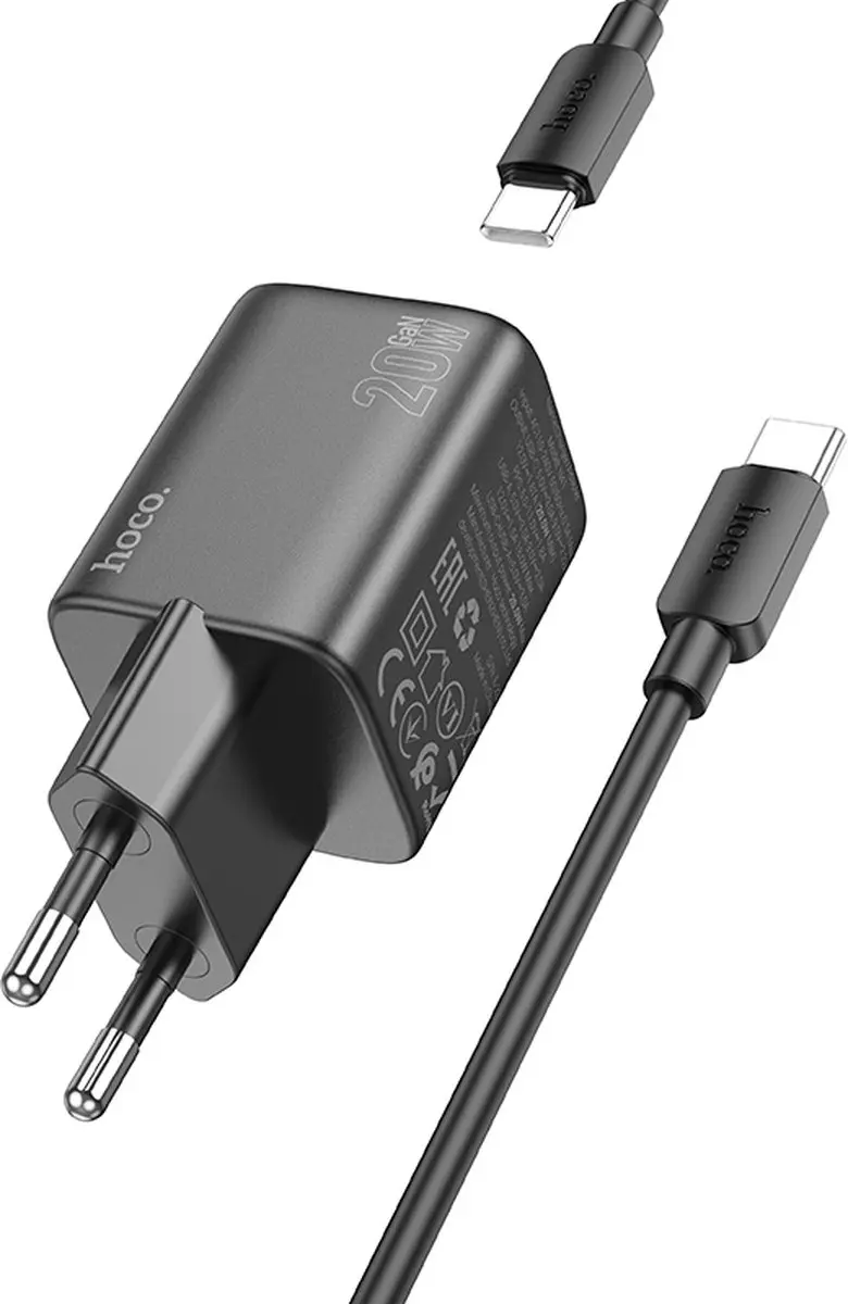 Hoco 20W USB-C Oplader - Zwart