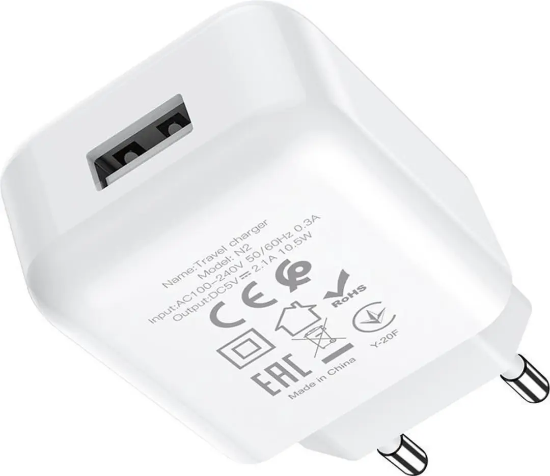 Hoco N2 Vigour USB Oplader 10.5W - Wit