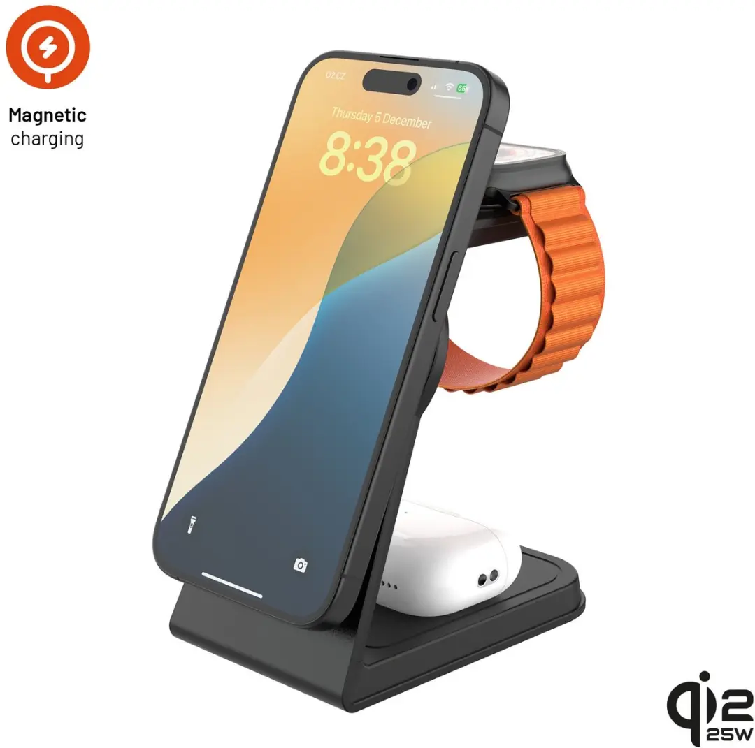 Fixed MagPowerstation Alu 3 Qi2.2 Oplaadstation