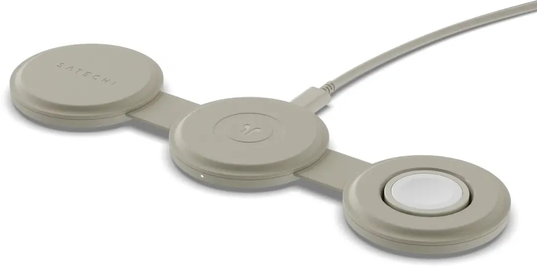 Satechi OntheGo 3-in-1 ST-QTG31W Draadloze Oplader - 15W - Beige