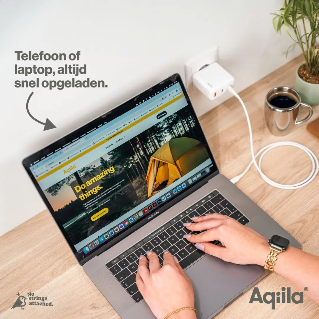 Aqiila Chargebird W4 USB-C Oplader 120W - 2x USB-C, 1x USB-A - Wit